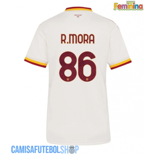 Camisa de time de futebol AS Roma Rodrigo Mora #86 Replicas 2º Equipamento Feminina 2026-27 Manga Curta